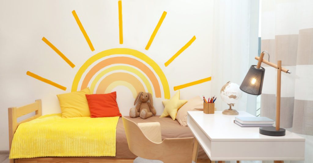 fun painting ideas for your child's bedroom, character shapes and designs
