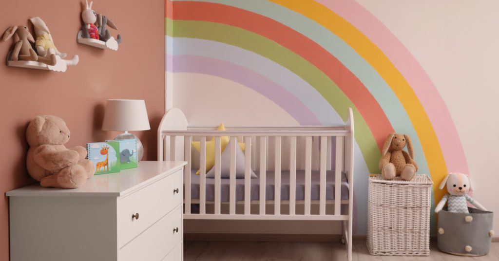 fun painting ideas for your child's bedroom, stripes and rainbows