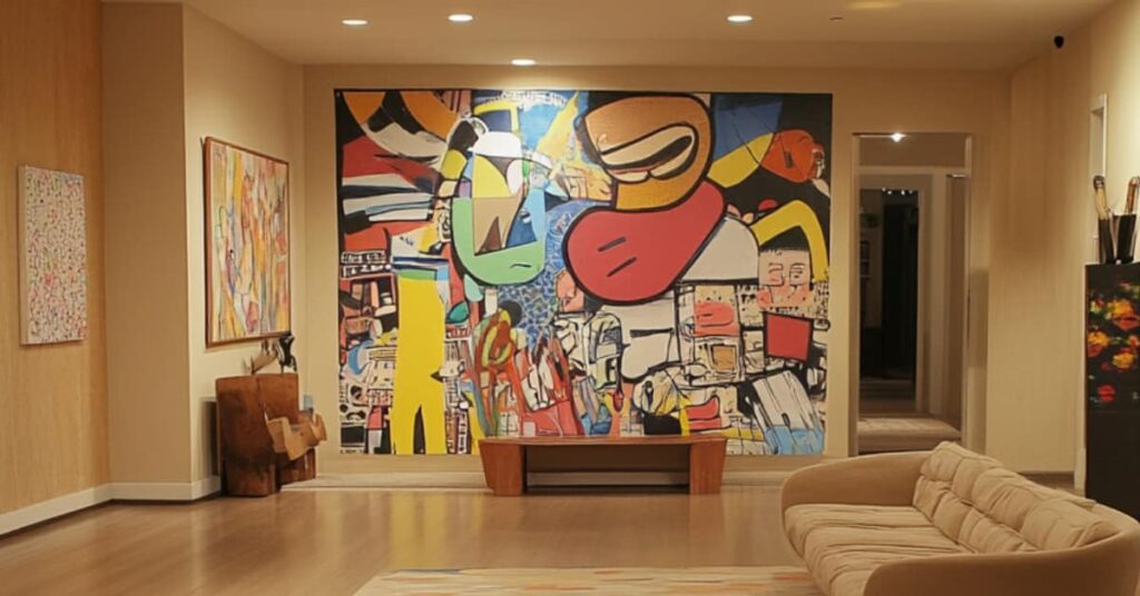 10 Stylish Accent Wall Ideas to Elevate Your Home Design 8 a mural on a wall with a sofa, concept of accent wall ideas