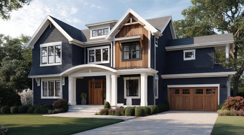 exterior of house with wood trim, concept of exterior house painting