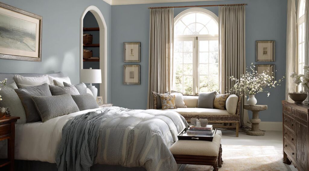 Top Signs It’s Time to Repaint Your House 1 bedroom, bed, sofa, curtains on window pictures, arched entry