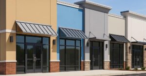 retail stores showing strip mall painting